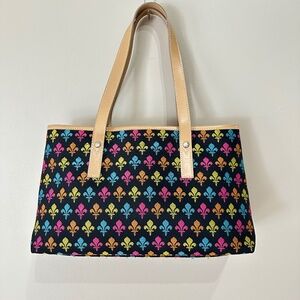 RARE Vintage Patrick Cox Multi Color Monogram Shoulder Bag with Leather Strap